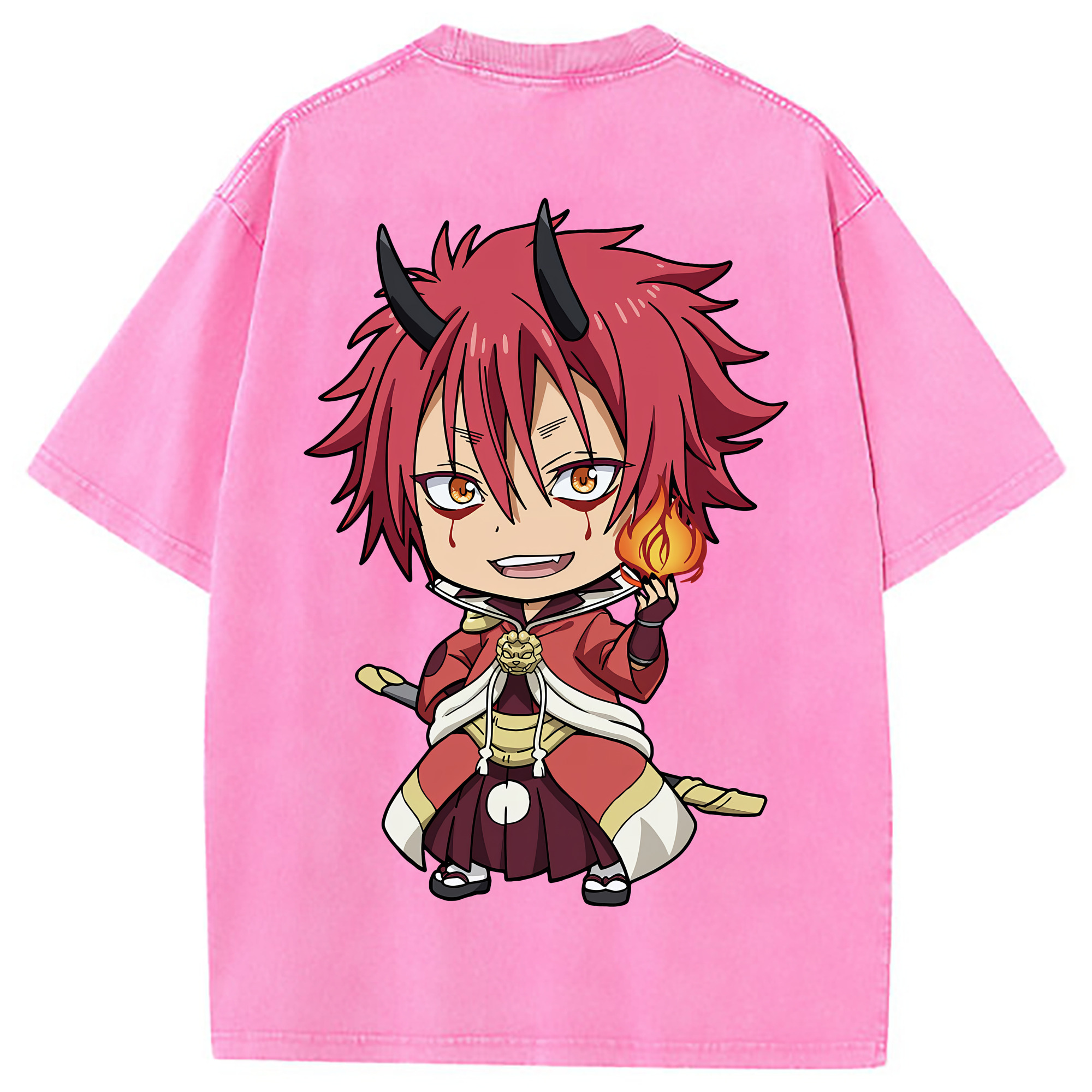 （画像用） 転スラ Regarding Reincarnated to Slime 綿100% ヴィンテージ風 半袖Tシャツ（背面プリント）